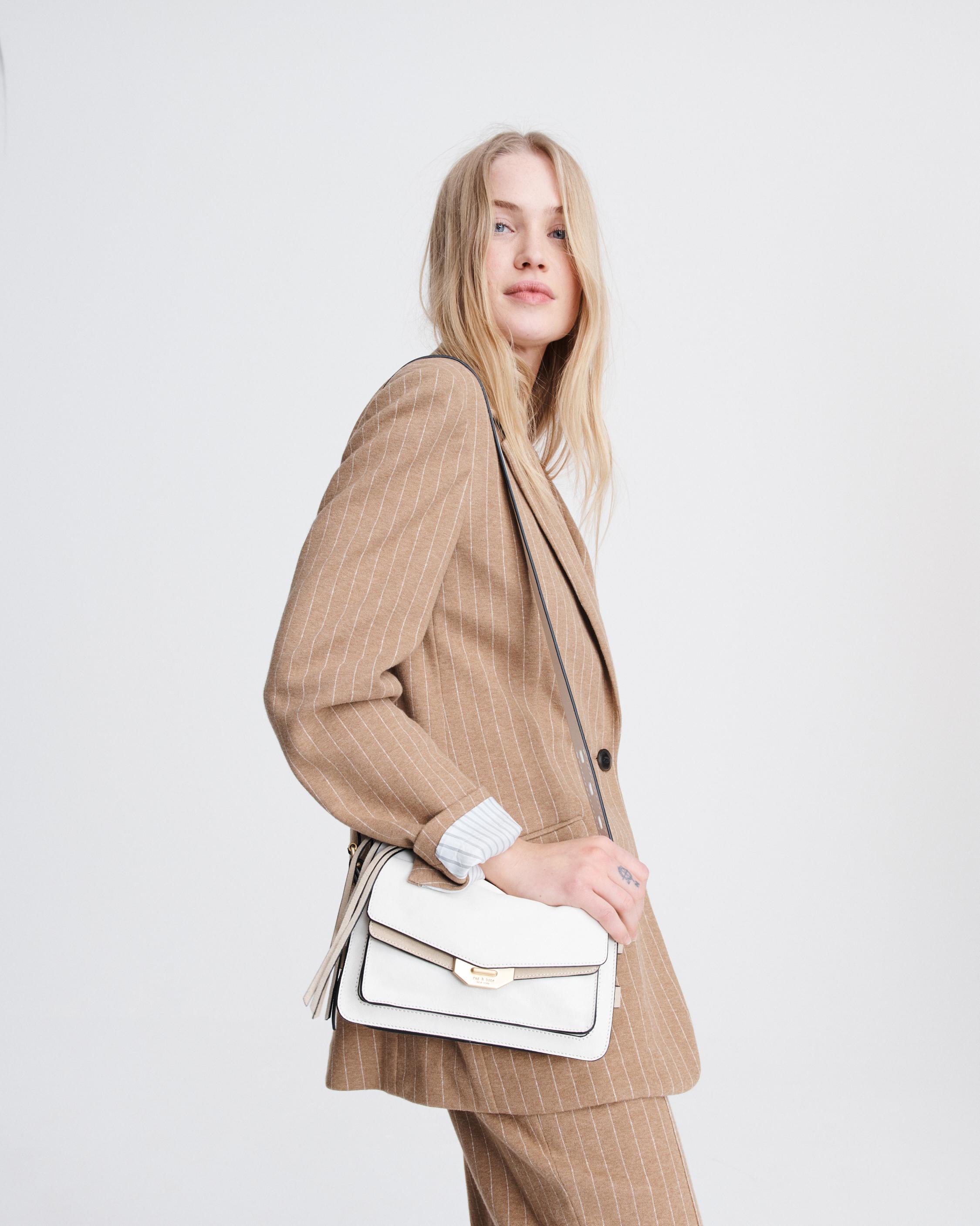 The Row Niche Bag Mail Bag Messenger Bag White Lily Damei Same Sle  Messenger Bag Cowhide Shoulder Bag