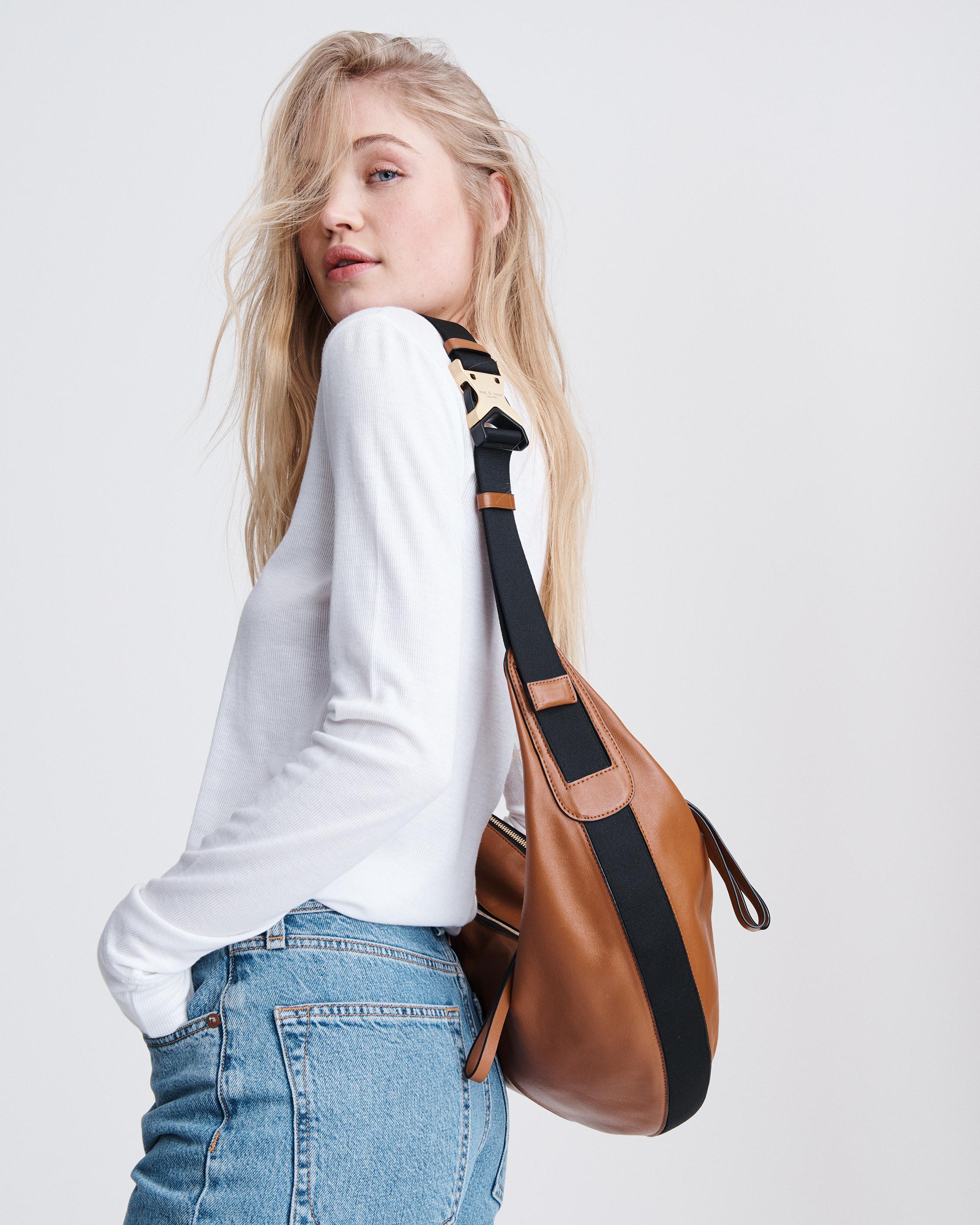 Riser Leather Crossbody Hobo Bag