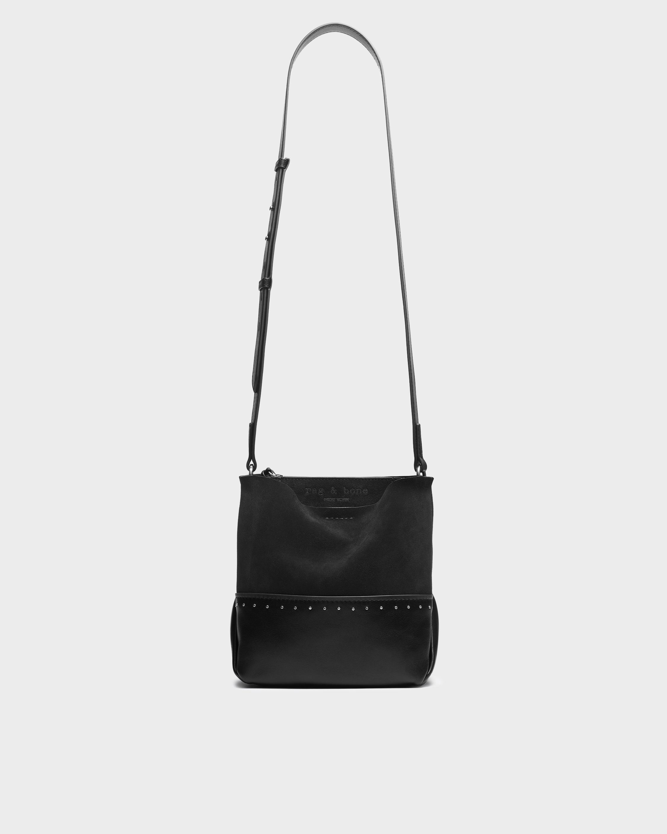 Black leather and suede hotsell crossbody bag