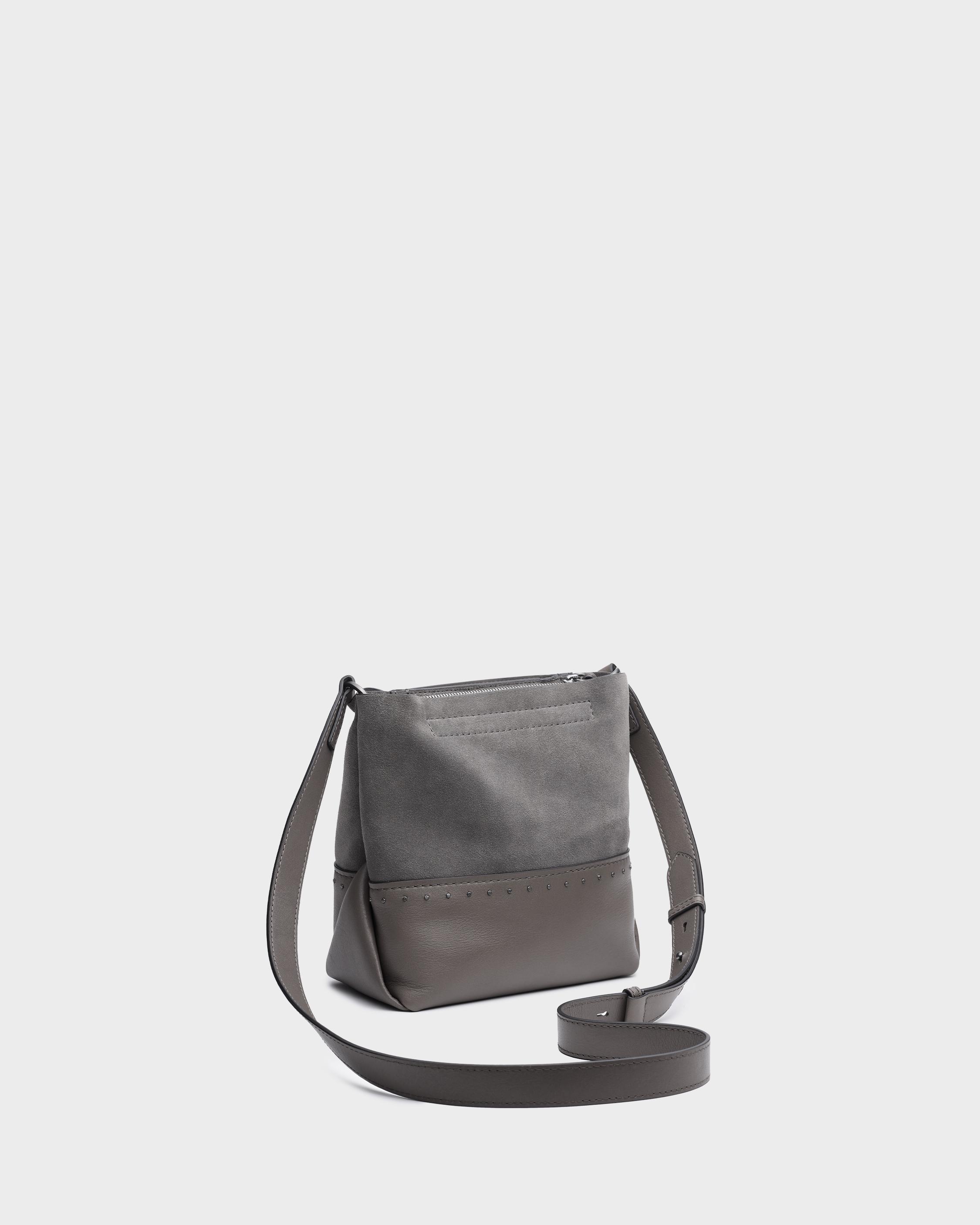 VR NYC Zip Closure Crossbody Bag Gray faux-suede adjust strap:  : Fashion