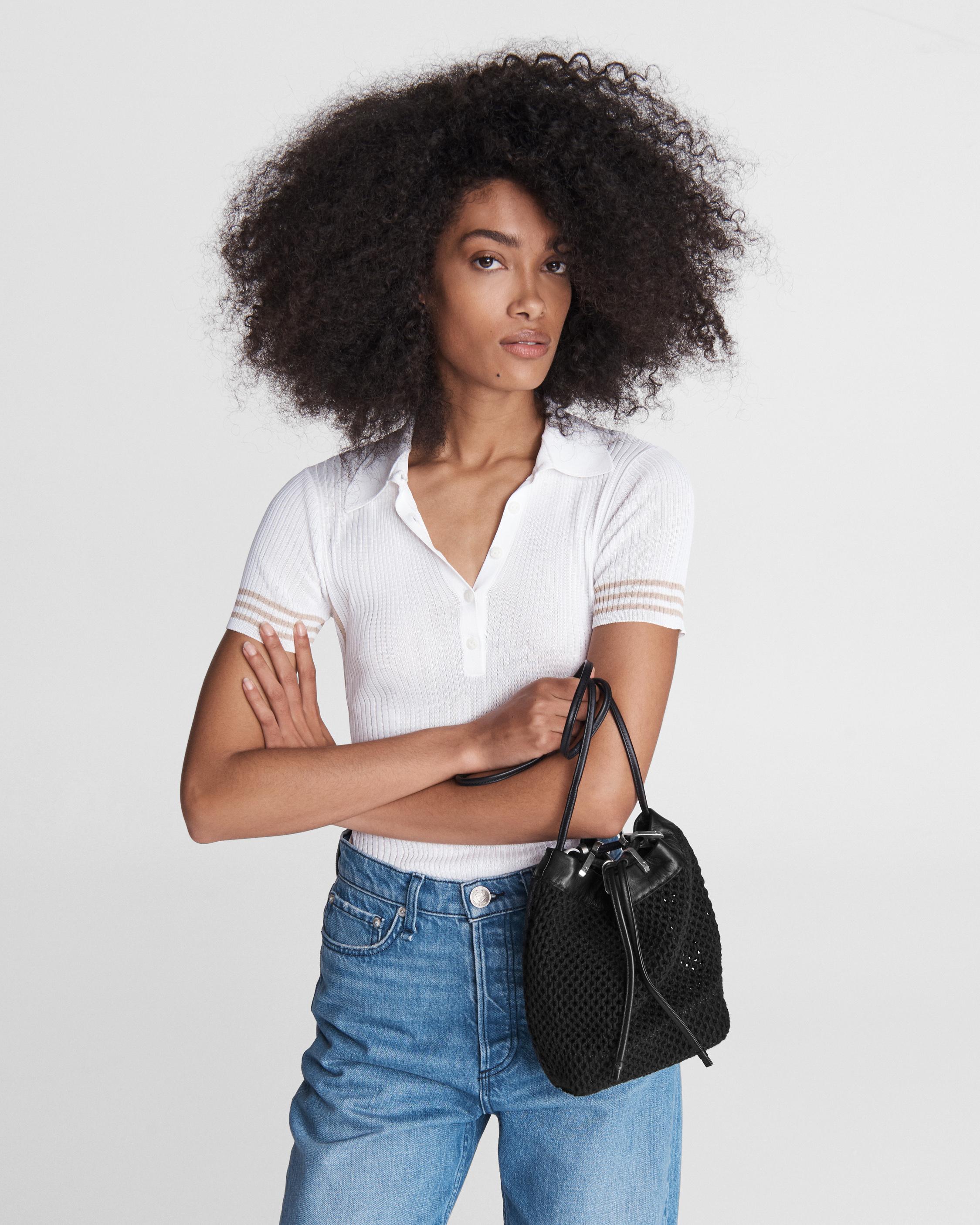 Summer Dayton Drawstring Bag - Leather and Recycled Materials image number 2