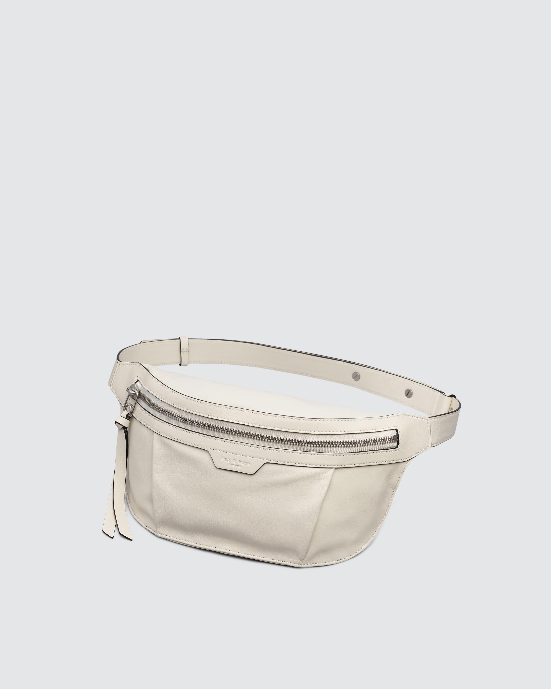 S white leather Pocket bumbag
