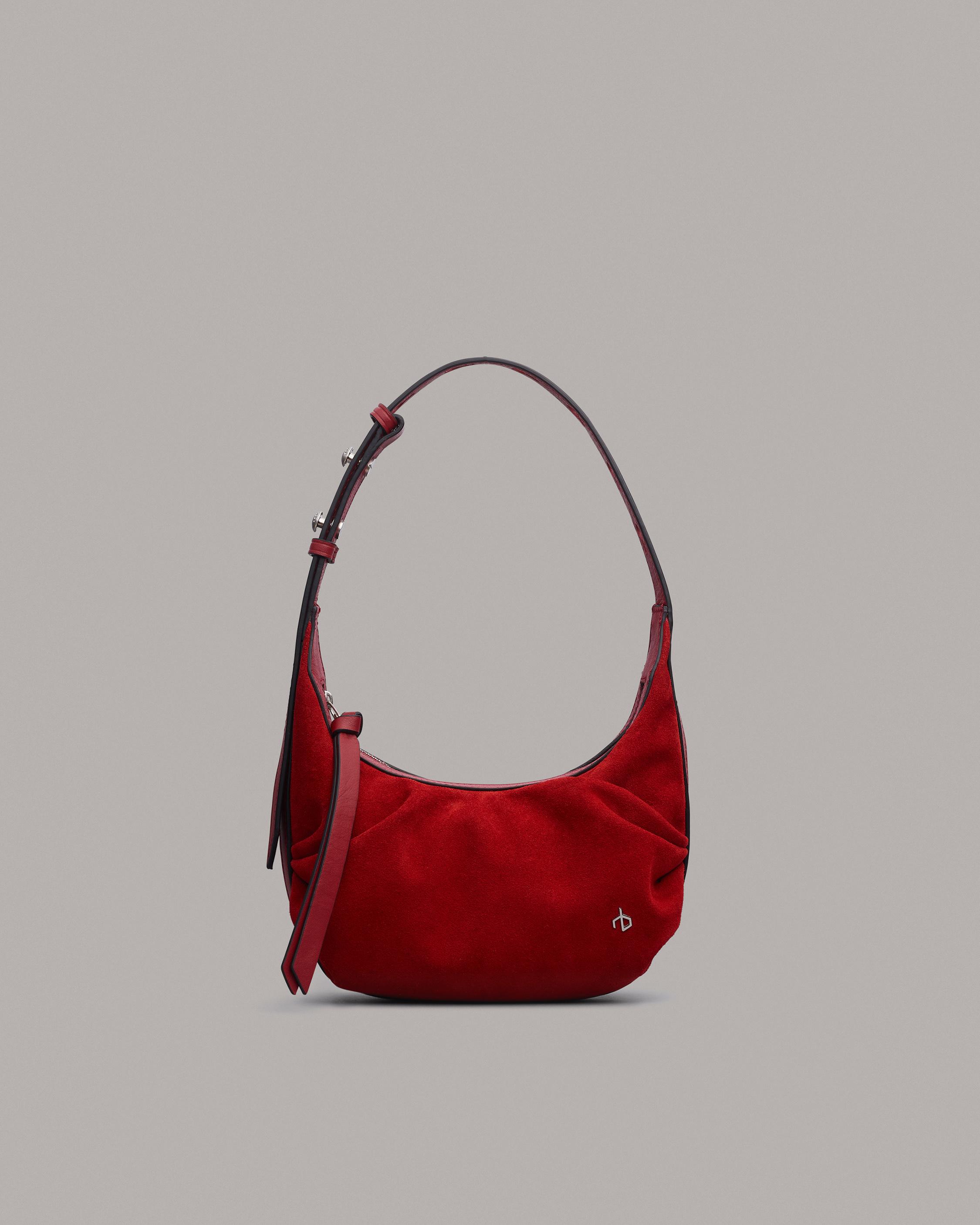 Red suede shoulder bag sale