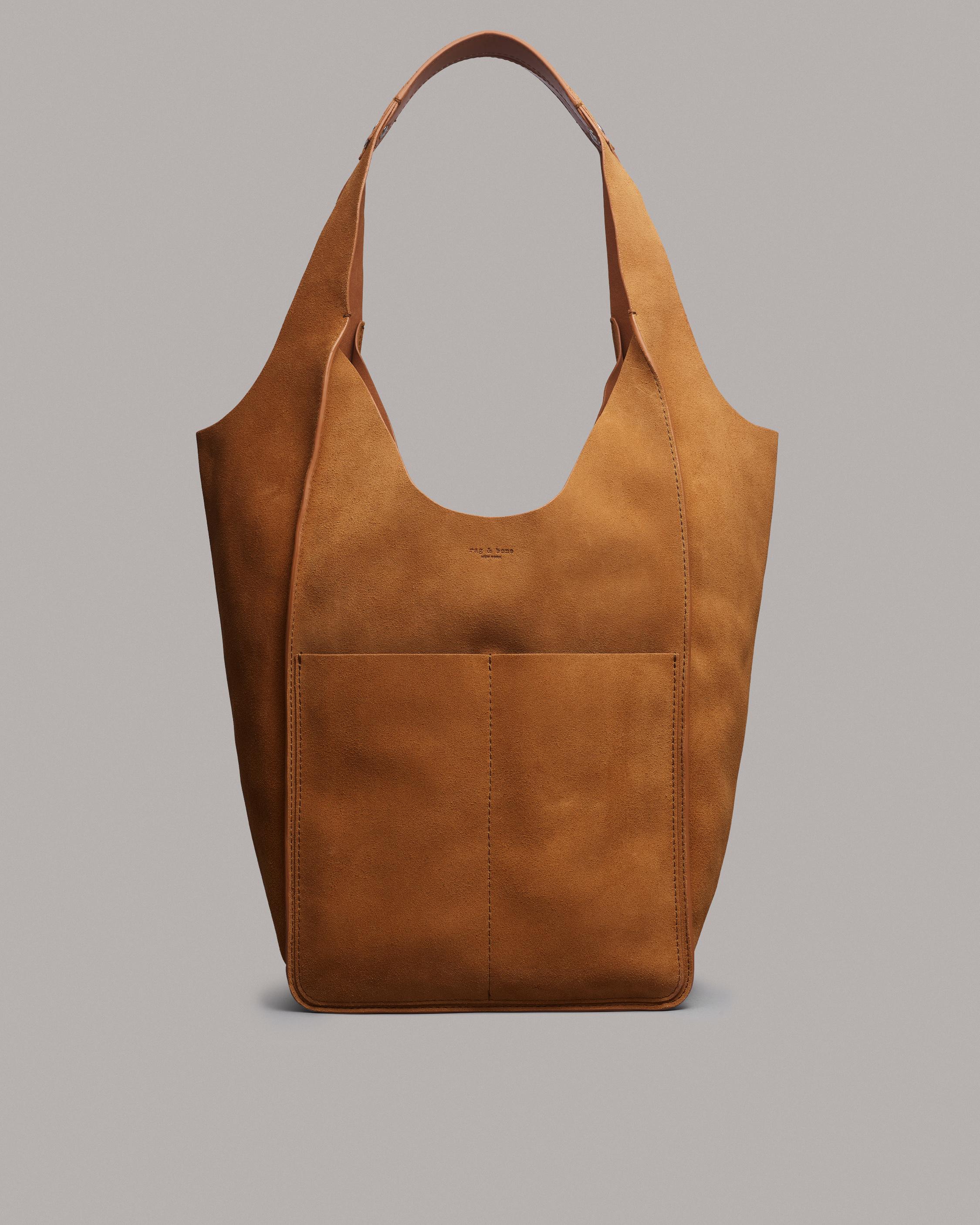 Tan Suede Leather Tote Bag for Women, Slouchy Tote, Every Day Bag, Shopper Bag