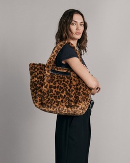 Small Cloud Tote - Leopard Faux Fur image number 2