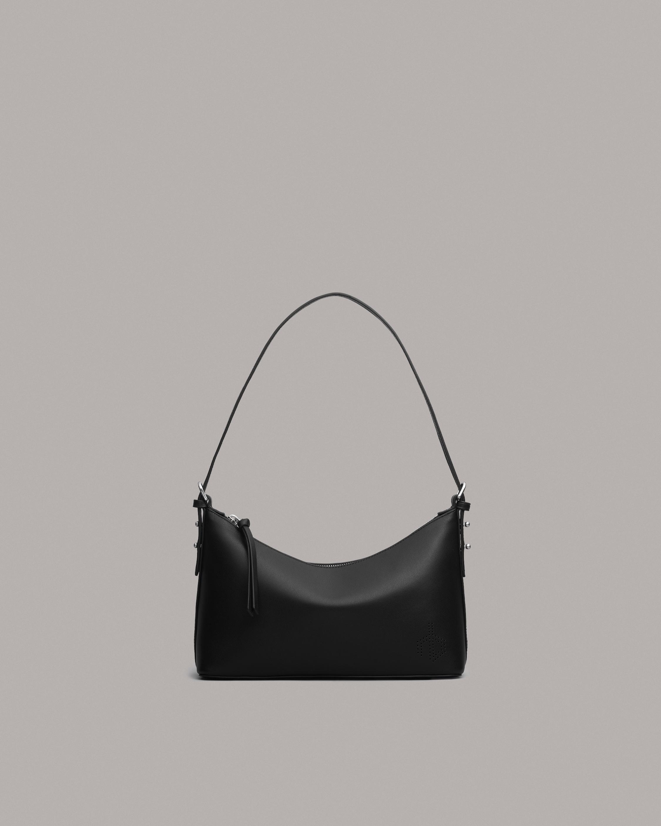 Leather shoulder bag black