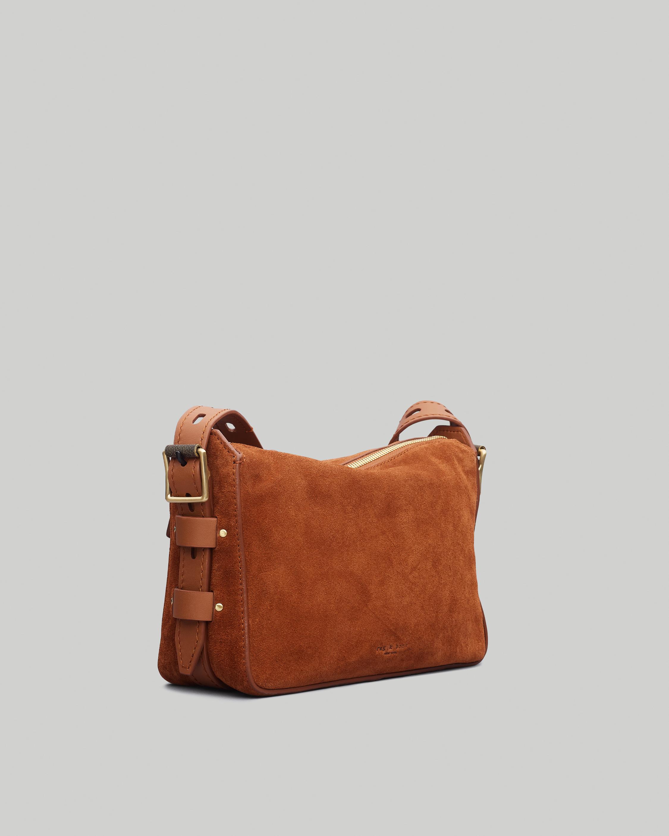 Suede on sale messenger bag