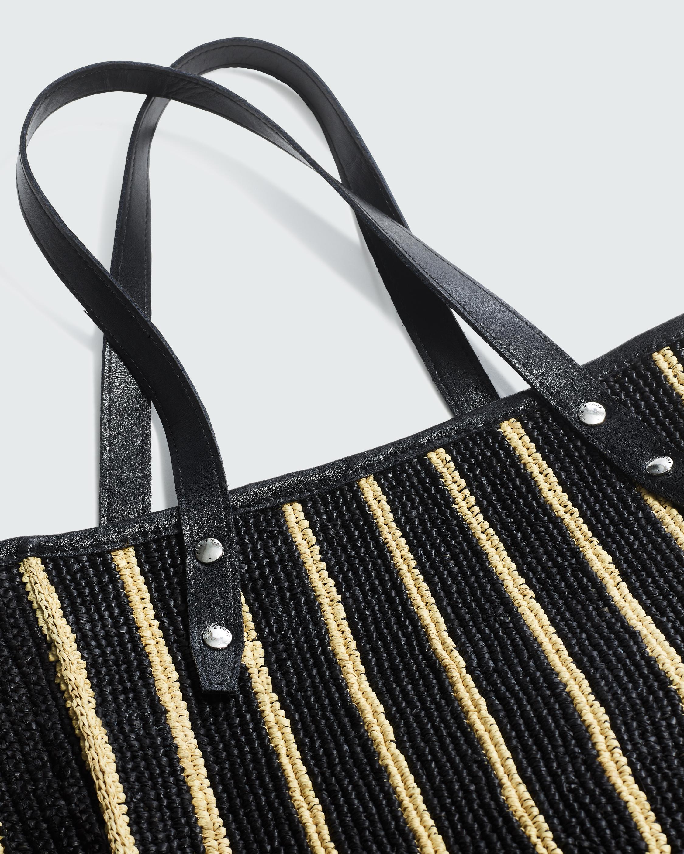 Daily Leather-Trimmed Straw Tote Bag image number 6