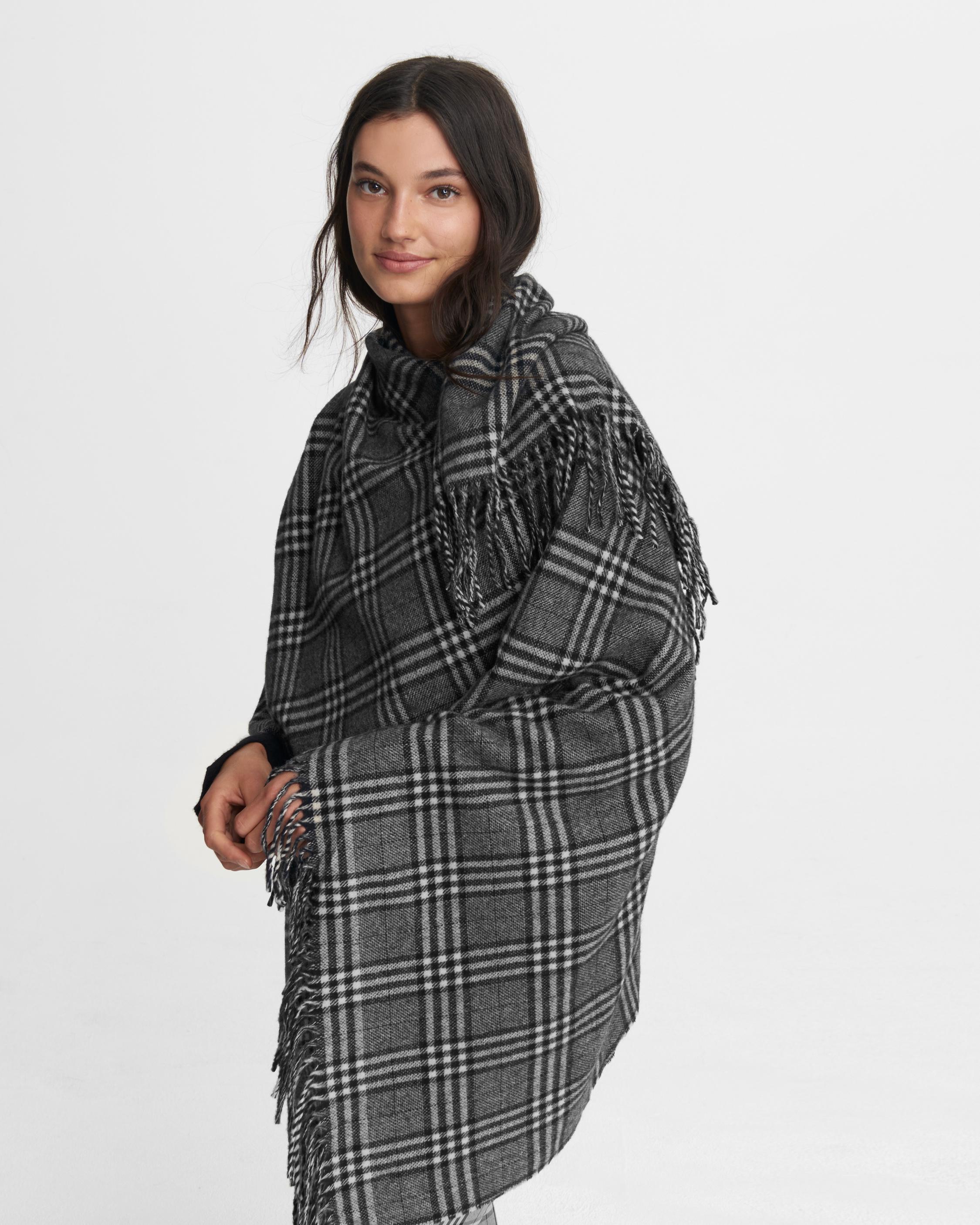 Plaid Wool Poncho image number 1