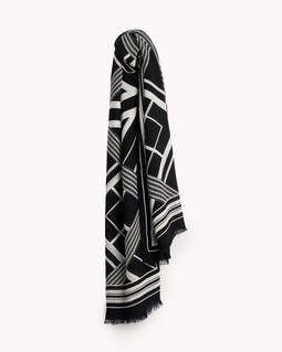 Colorblock Black & White Wool Scarf | rag & bone Colorblock Black & White Wool Scarf | rag & bone