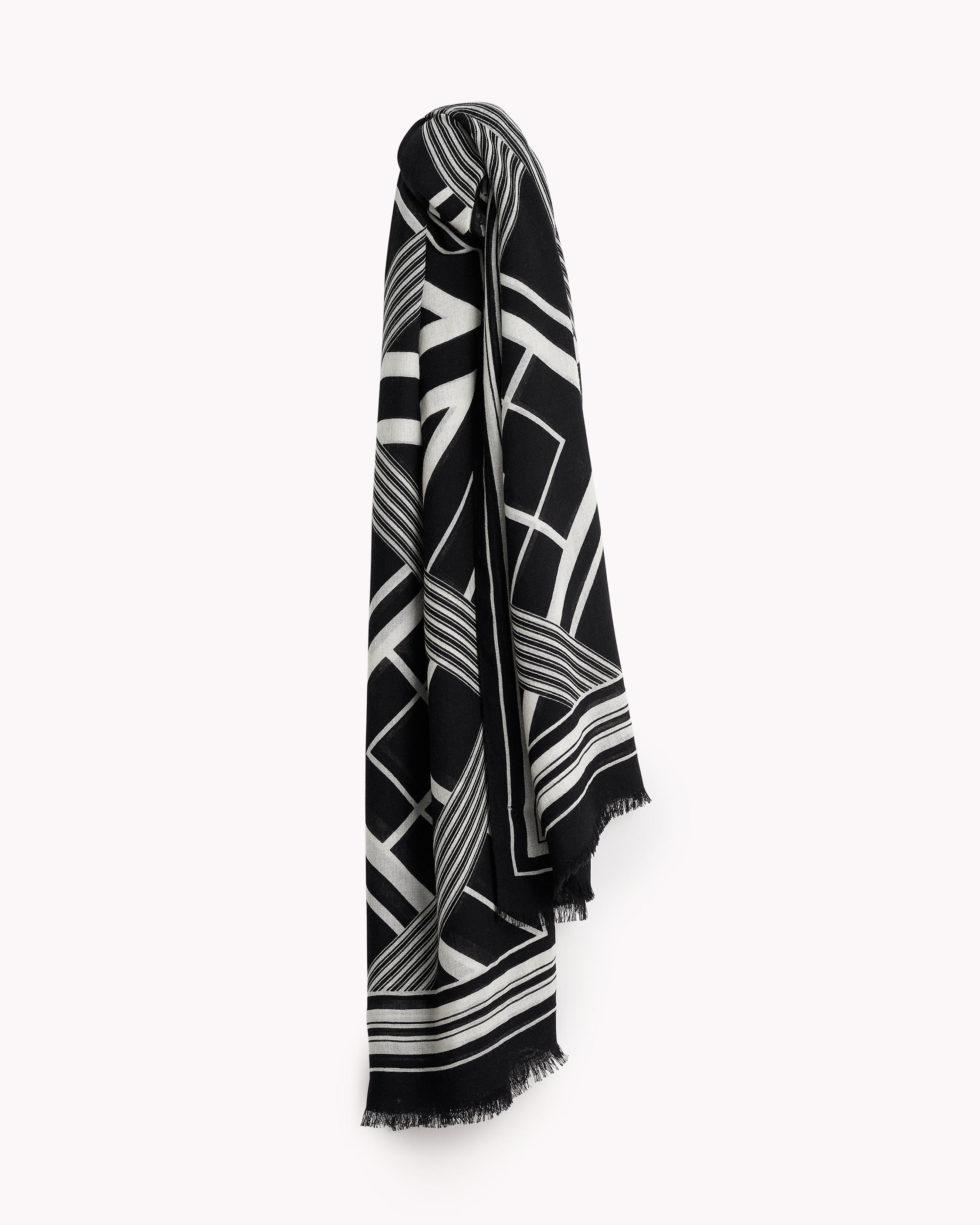 Colorblock Black & White Wool Scarf | rag & bone