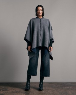 Bomber Recycled Wool Poncho image number 1