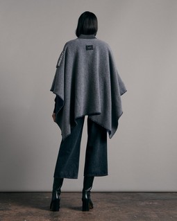 Bomber Recycled Wool Poncho image number 3