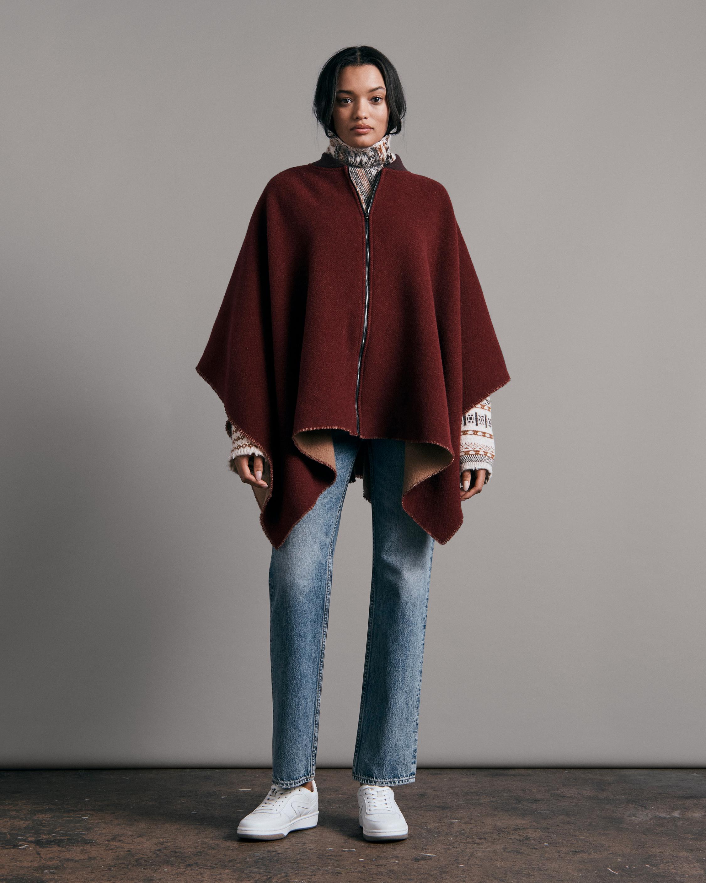 Bomber Recycled Wool Poncho