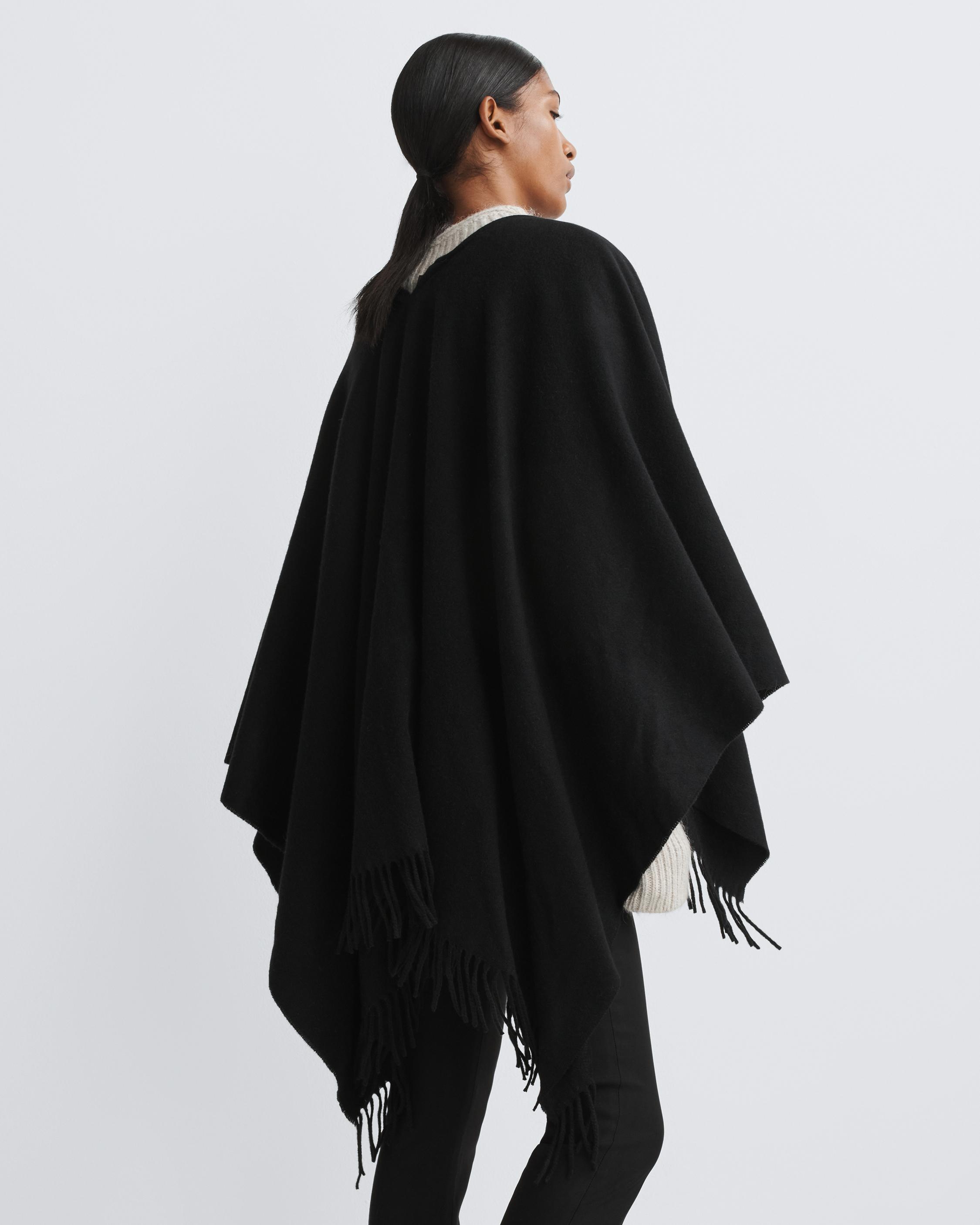 Cashmere poncho outlet with fringe