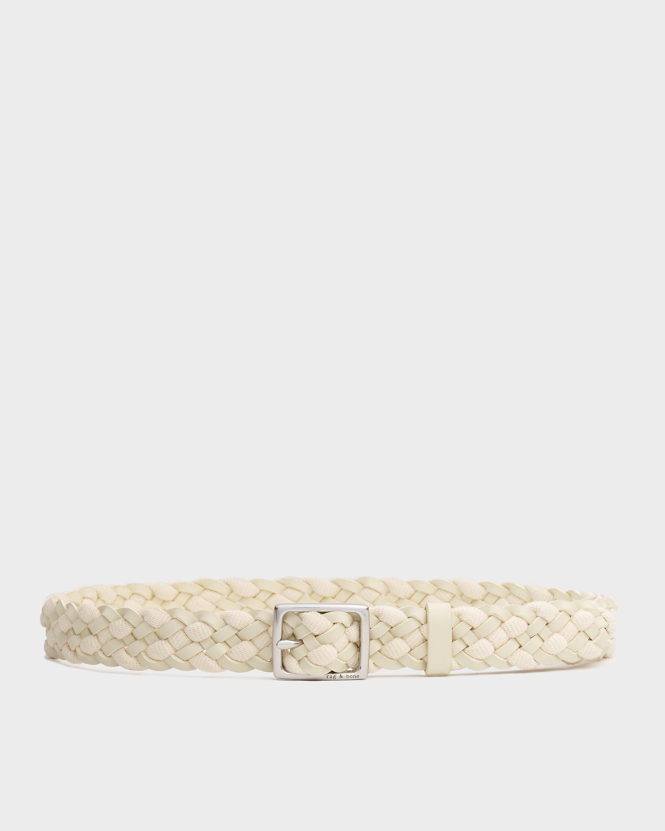 White woven outlet belt