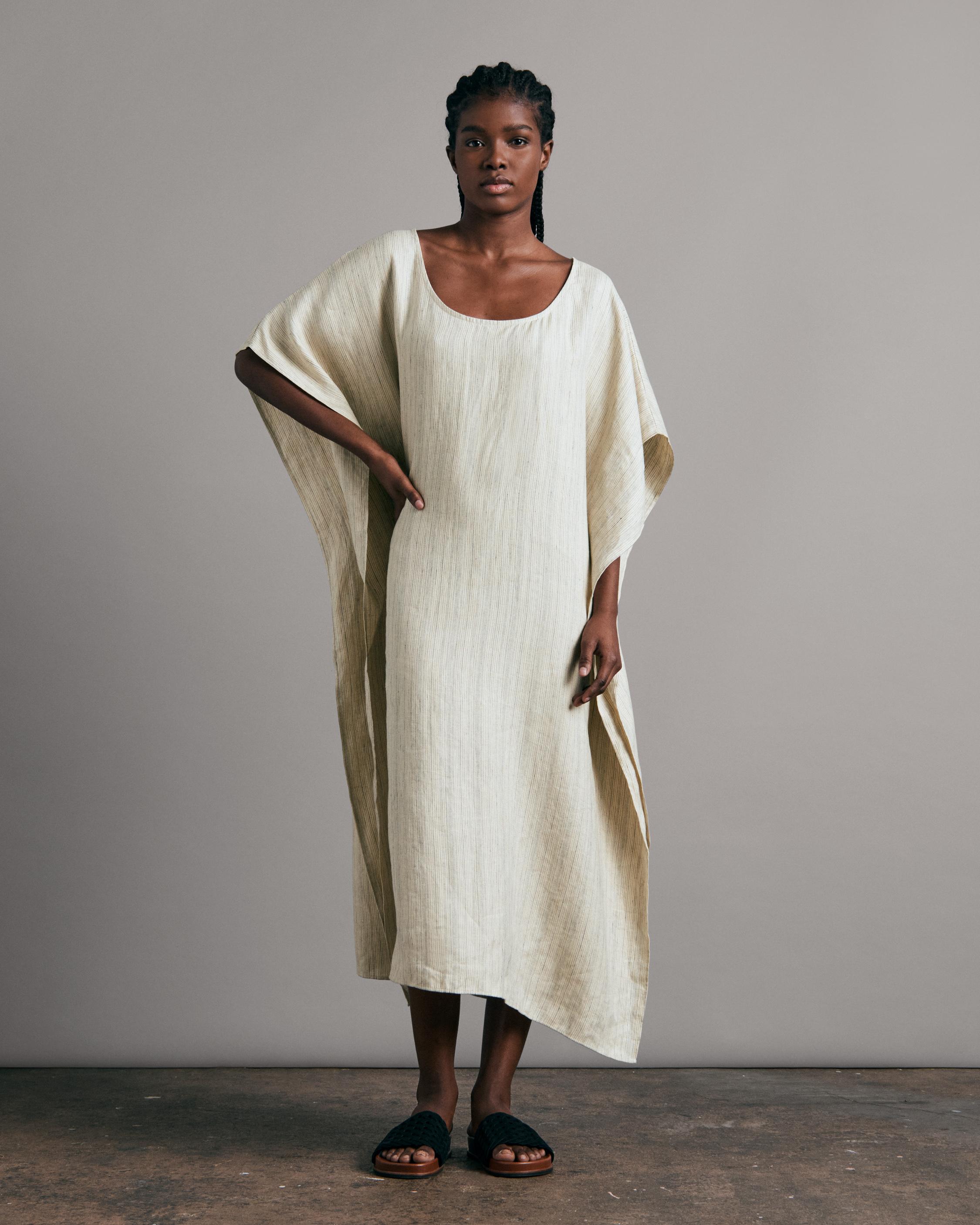 White on sale linen kaftan