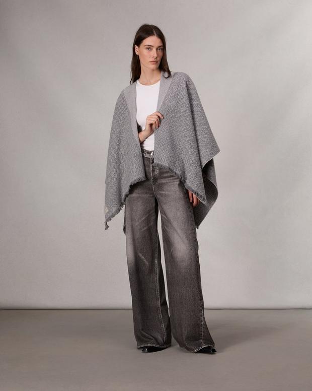 Joni Reversible Poncho - Mid Grey Greige | rag & bone Joni Reversible Poncho - Mid Grey Greige | rag & bone