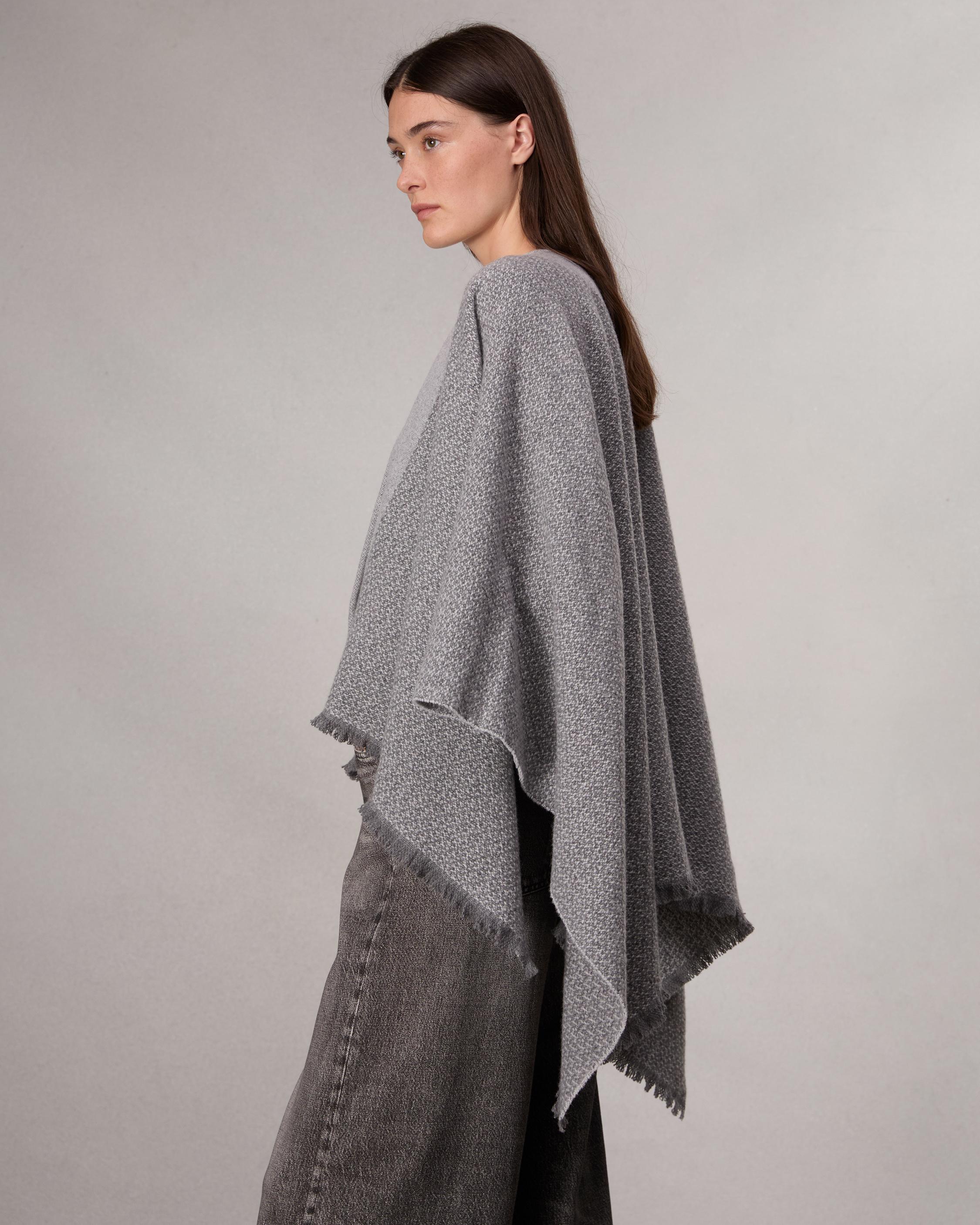 Joni Reversible Poncho - Mid Grey Greige | rag & bone