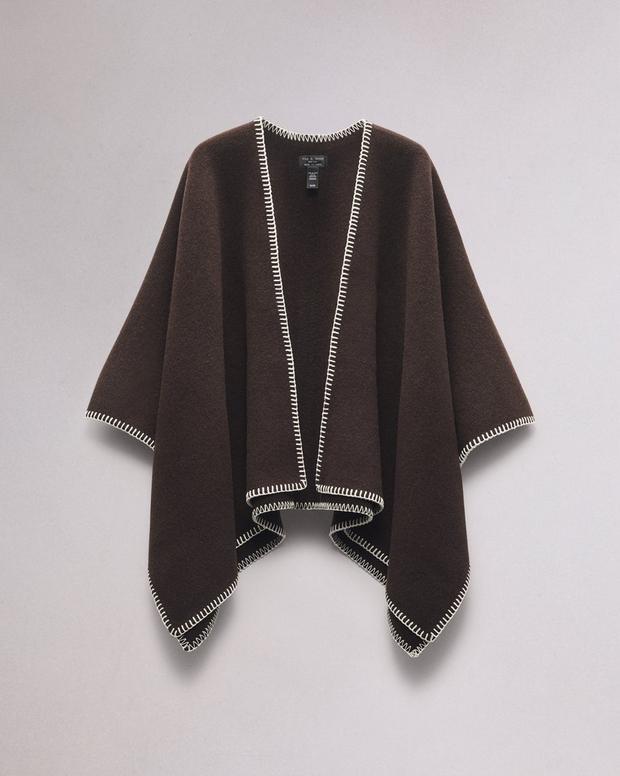 Ingrid Wool Poncho - Mahogany | rag & bone Ingrid Wool Poncho - Mahogany | rag & bone