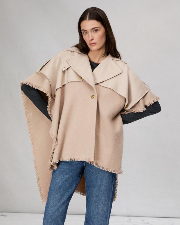 Wool Trench Poncho - Biscuit | rag & bone Wool Trench Poncho - Biscuit | rag & bone