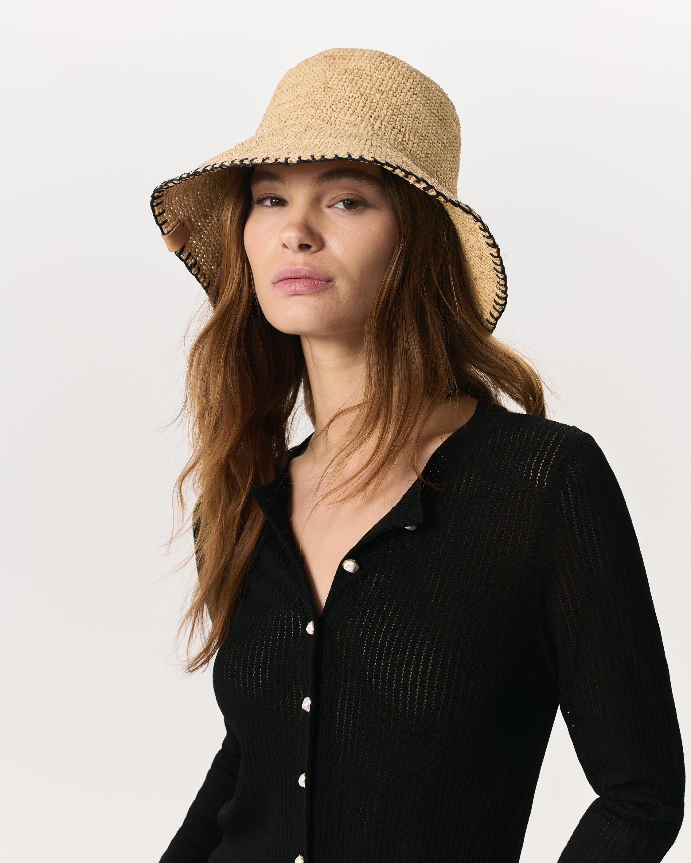 Jade Rollable Raffia Bucket Hat
