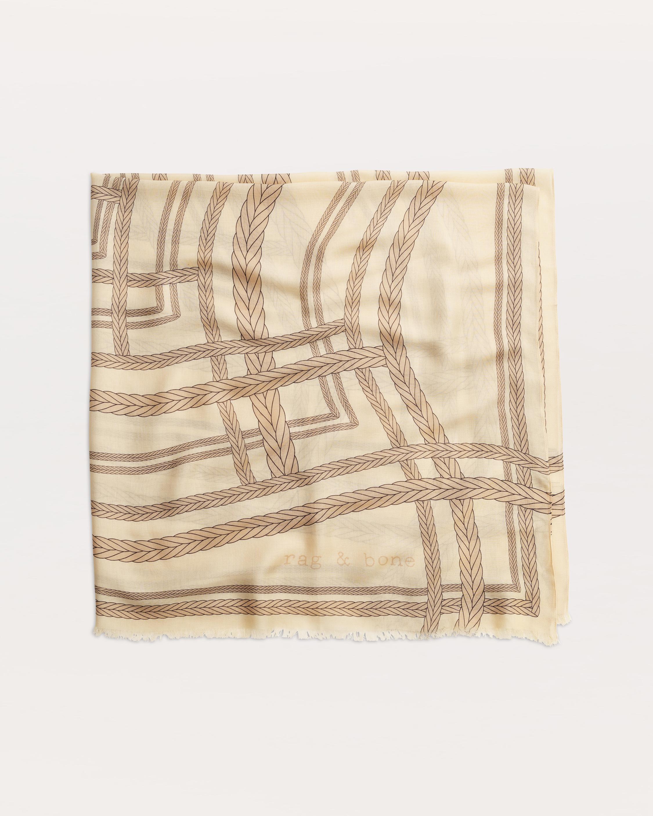 Braid-Print Modal-Cashmere Scarf - Greige | rag & bone