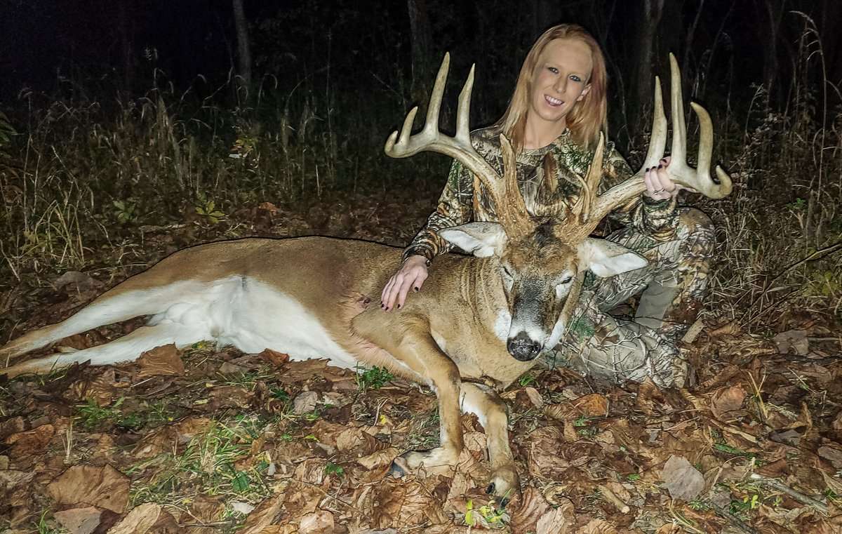 After a short track, Cierra finally laid her hands on the buck she had been chasing for three seasons. After a short track, Cierra finally laid her hands on the buck she had been chasing for three seasons.