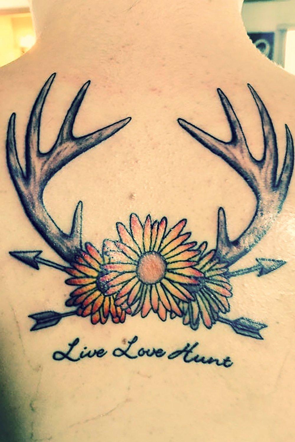 whitetail deer antlers tattoo