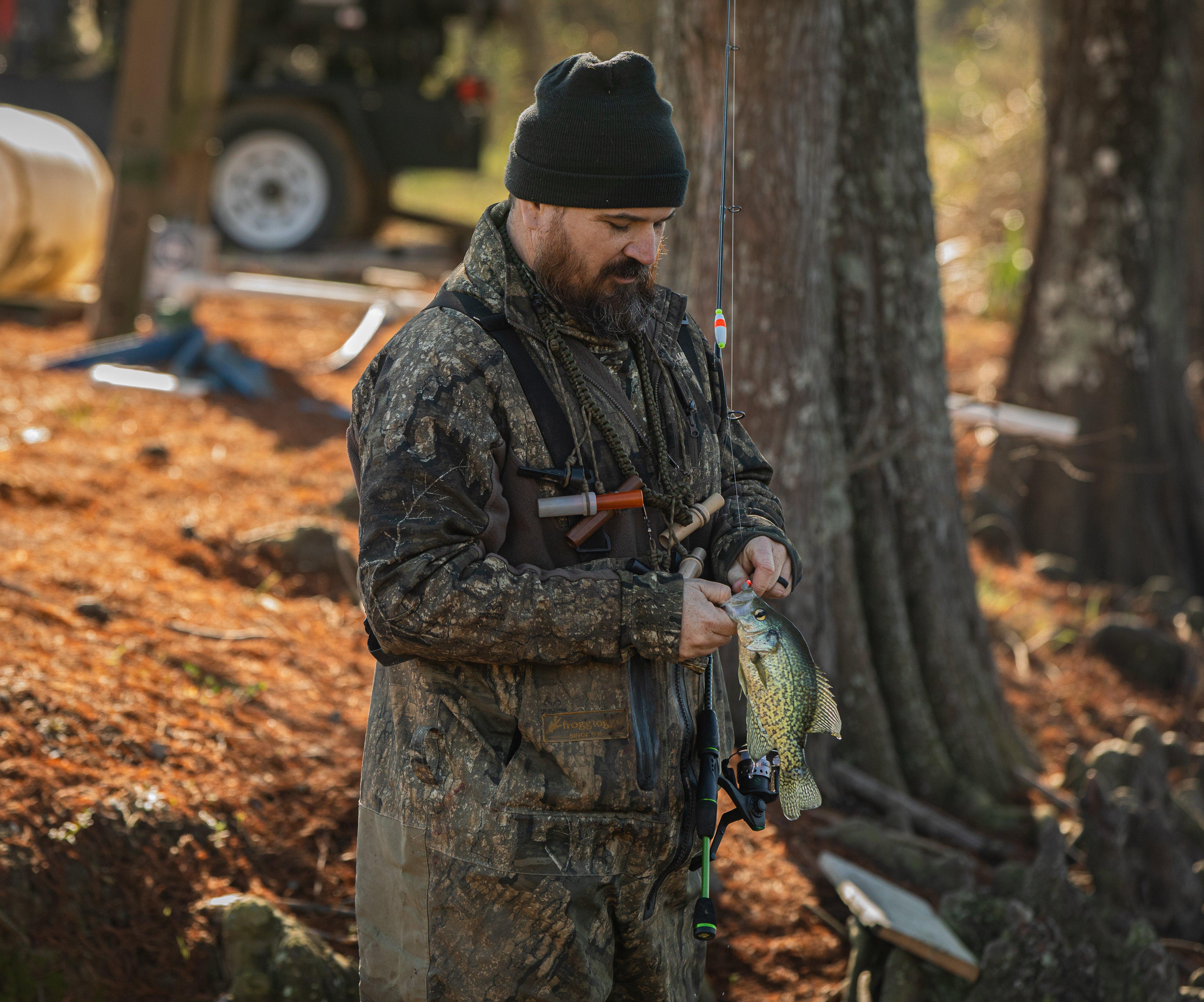 Long-pole crappie fishing is deadly effective, even from the bank.