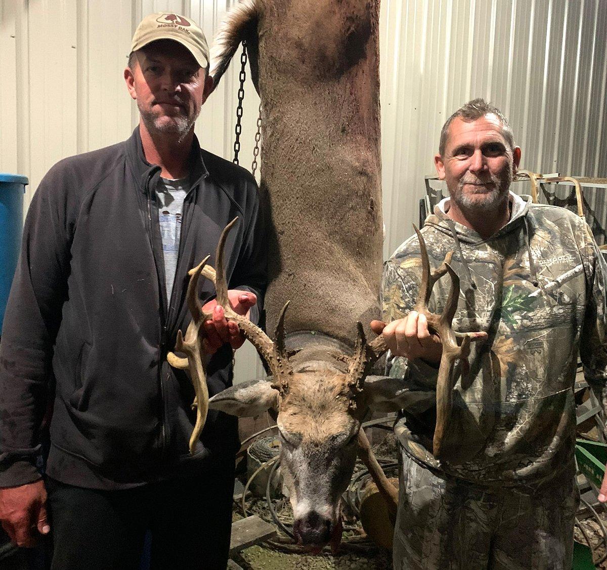 Humphrey's good friend Brian Gibson sat in the blind with him for the hunt.