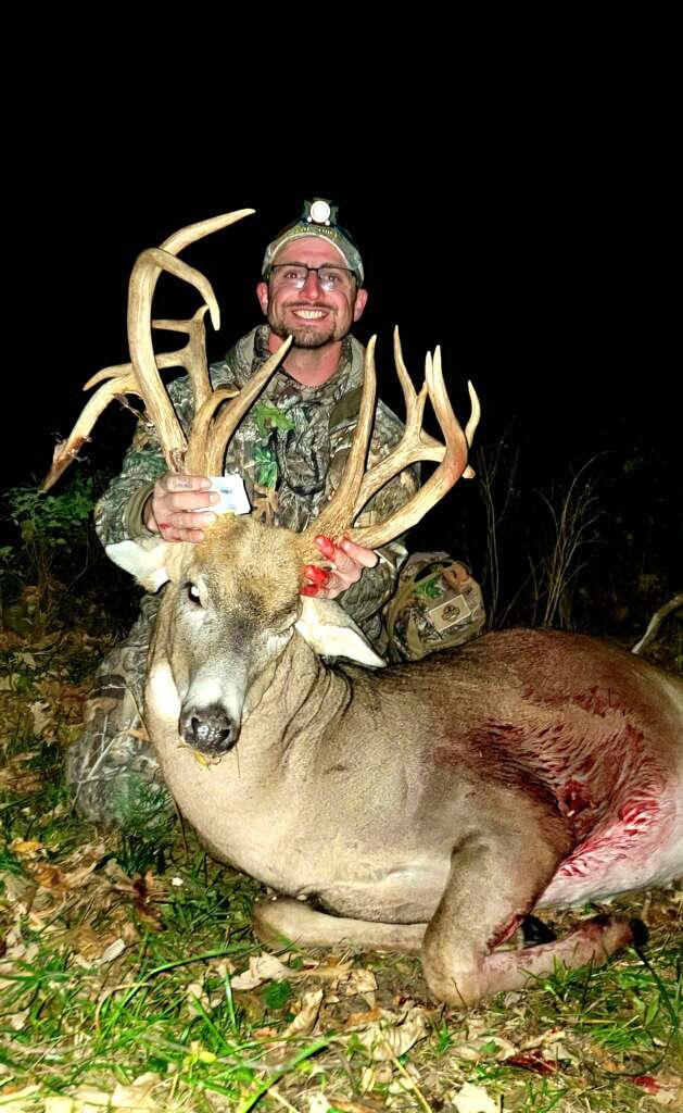 Vivone was surprised to find the buck he had just shot was the same one he had trail camera photos from on another farm. Vivone was surprised to find the buck he had just shot was the same one he had trail camera photos from on another farm.