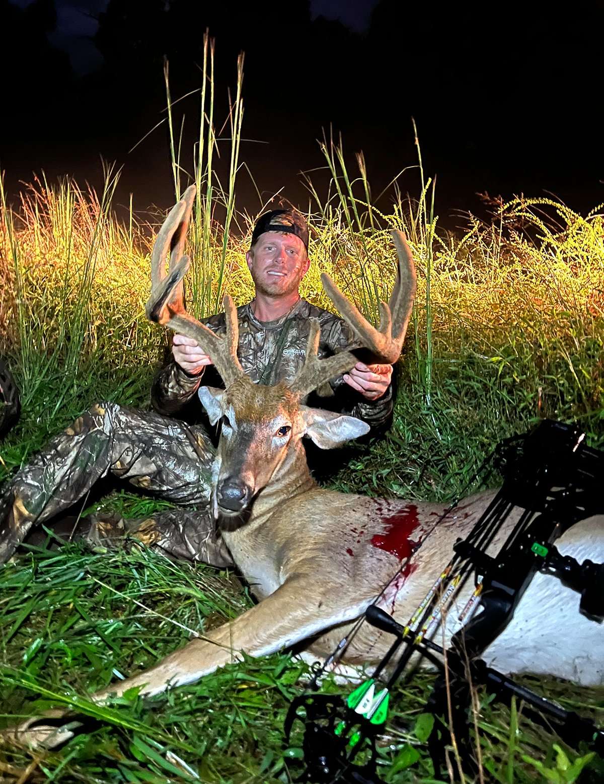 Langley made the forty yard shot with his Mathews VXR and watched the buck go down.