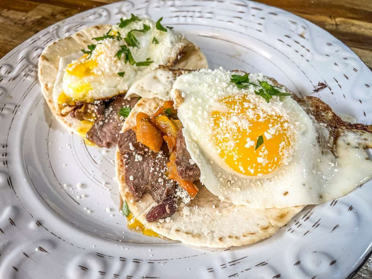 Elk Steak and Green Chile Breakfast Tacos - Realtree Camo