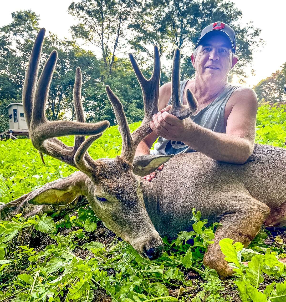 Ed Arkenau was more than pleased with his opening day Kentucky buck. Image by Cole Arkenau