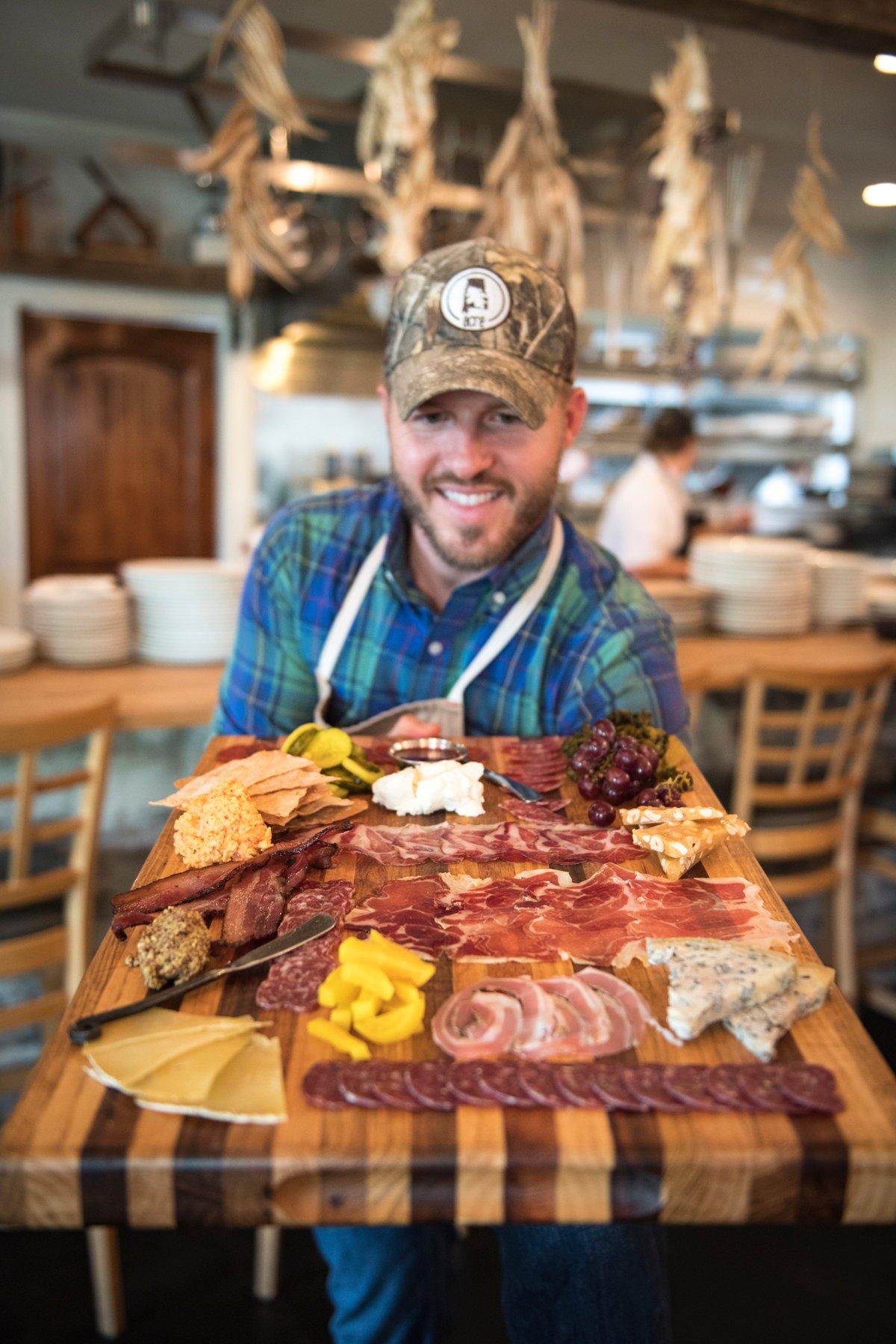 Presenting the board.