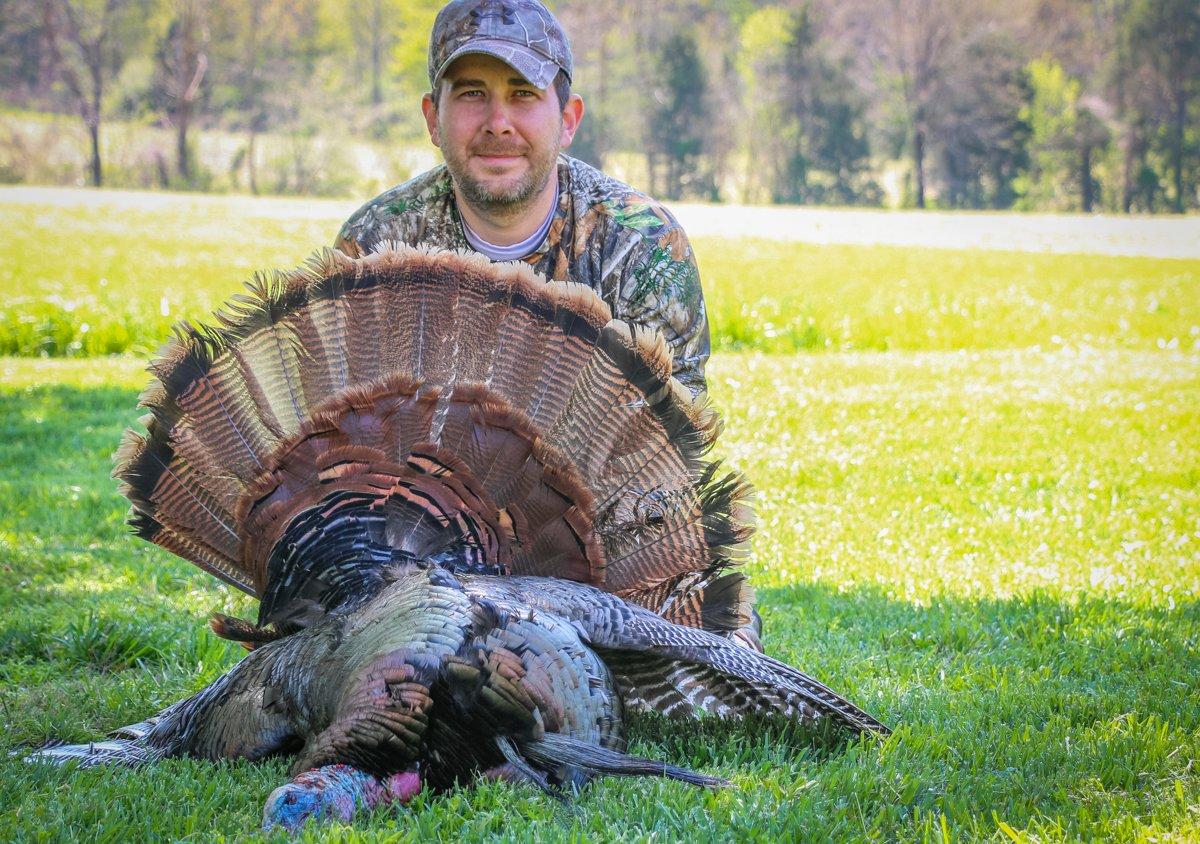My uncle, Ben Honeycutt, with the biggest turkey of the season — a 23-pound, double-bearded dragon. (Josh Honeycutt photo)