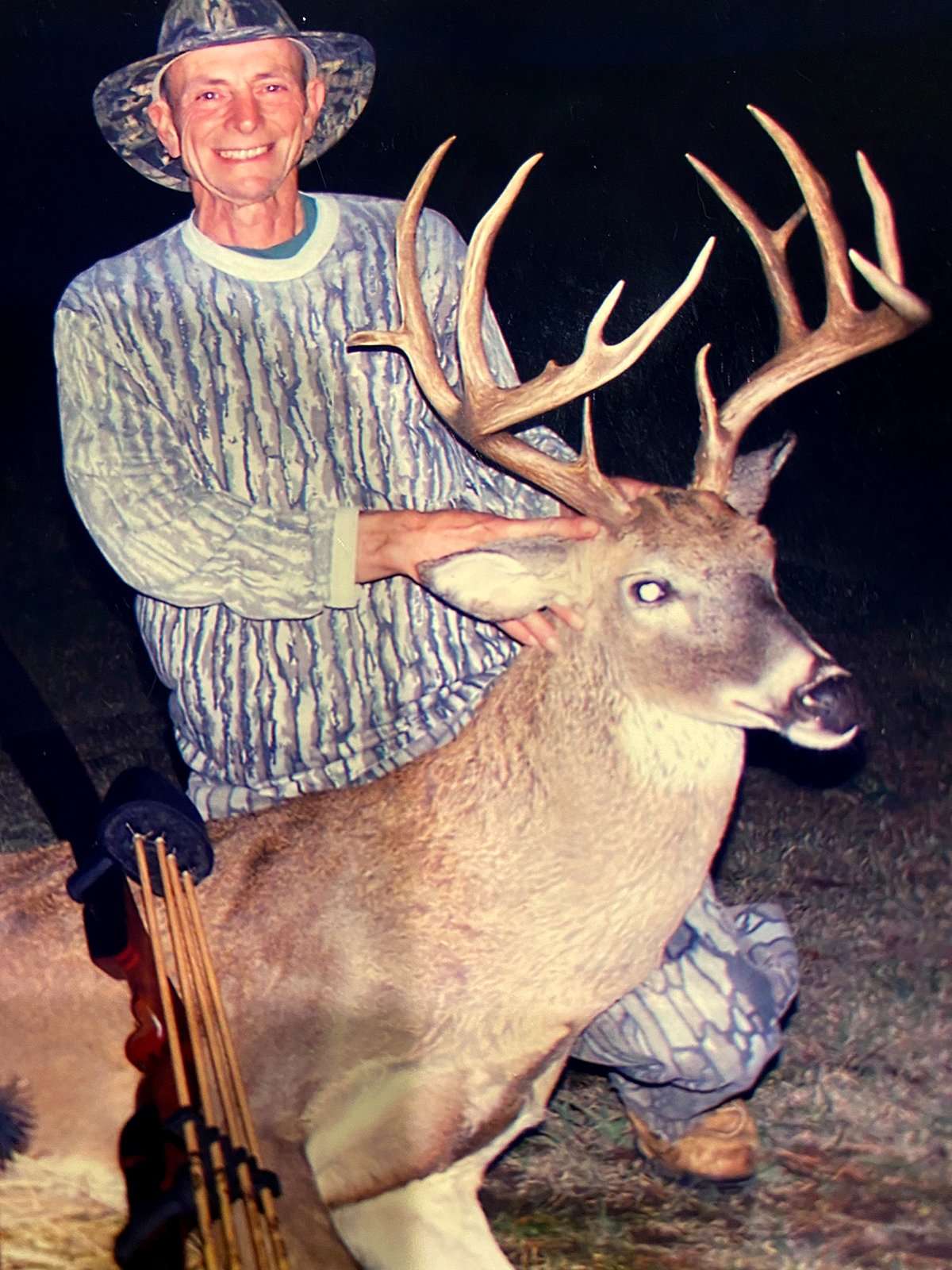 The late Jim Keim, Jerry Bowers' father-in-law, took this fine buck years ago while hunting at the McAlester Army Ammunition Plant. Bowers attributes most of what he knows about bowhunting to Keim's mentorship. Image courtesy of Jerry Bowers