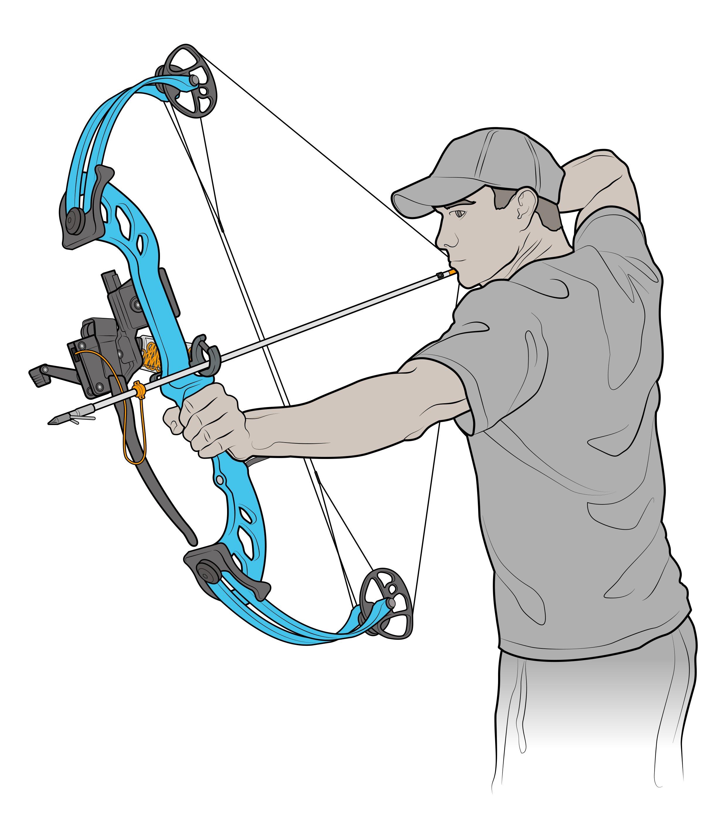 Learning to understand refraction, and how to aim, is one of the biggest hurdles in bowfishing. Illustration by Ryan Kirby 
