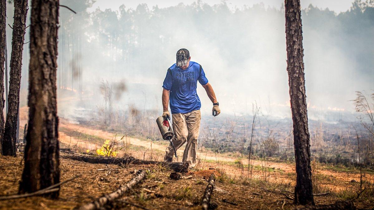 Start small, burning sections at a time. Image by Realtree