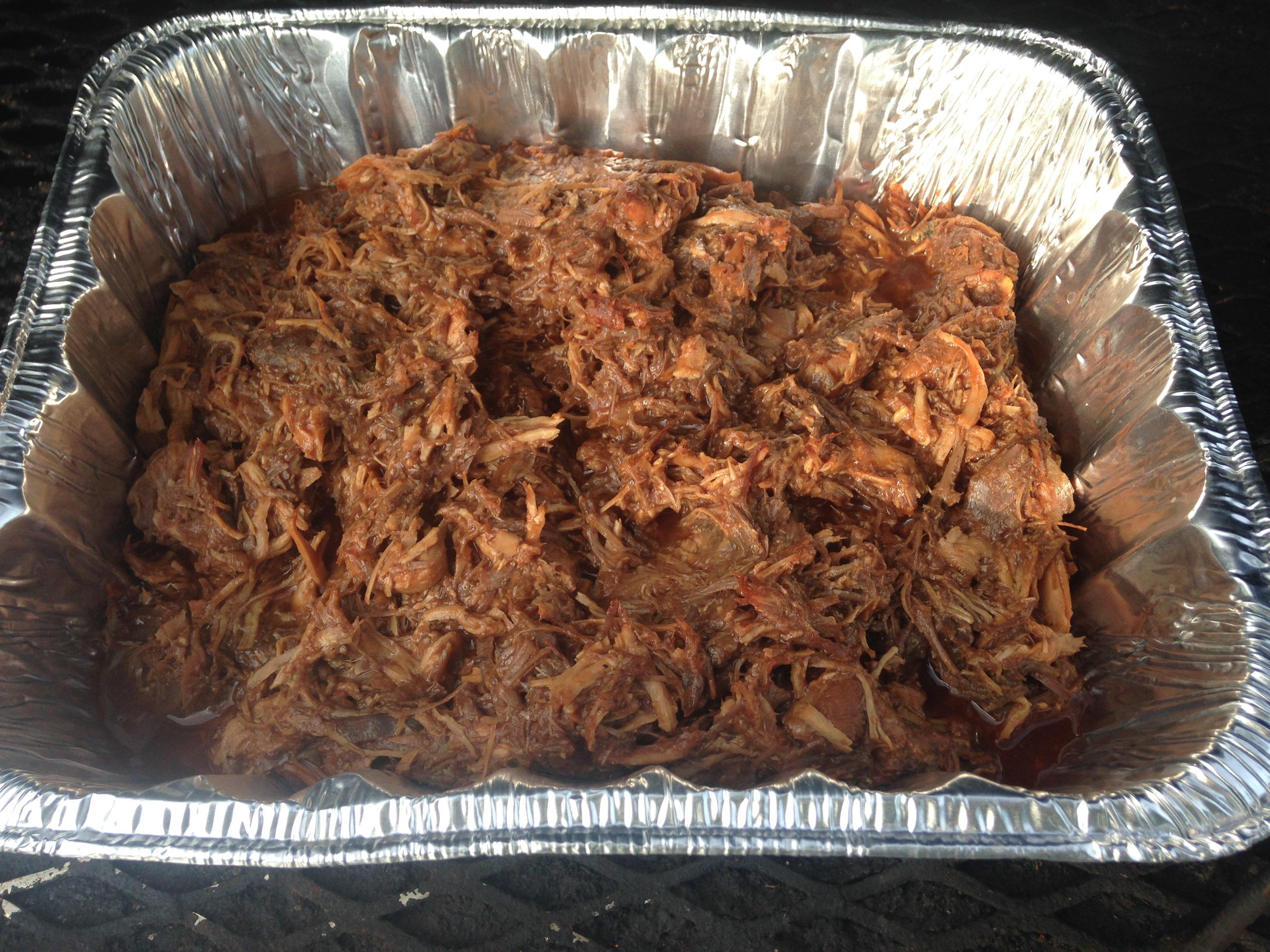 Slow cooked and shredded barbecue turkey is a great way to use up tough legs and thighs.