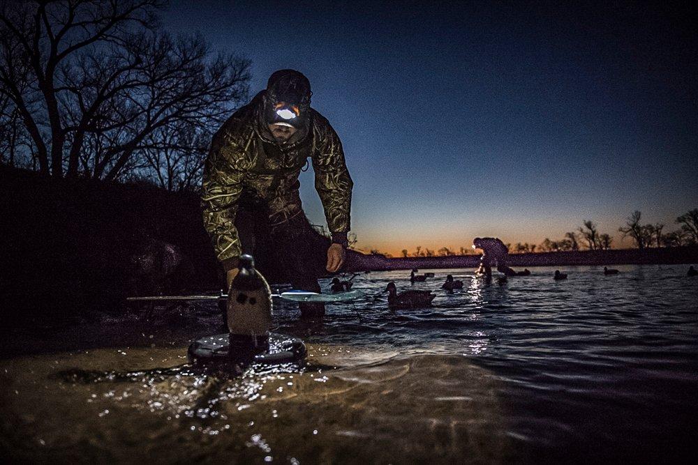  placing decoys via spotlight so you're prepared for first light. However, not all scenarios call for this. Photo © Andrew Murray