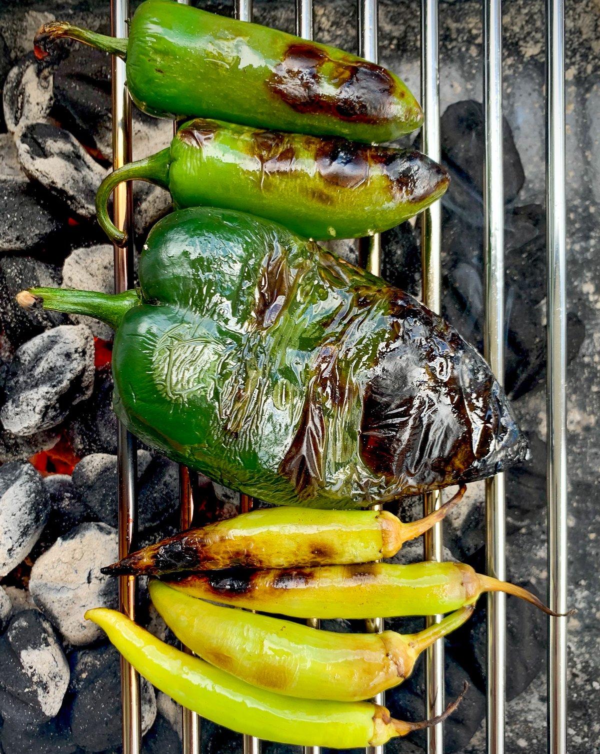 Roast the peppers on the grill. (B. Redfern photo)