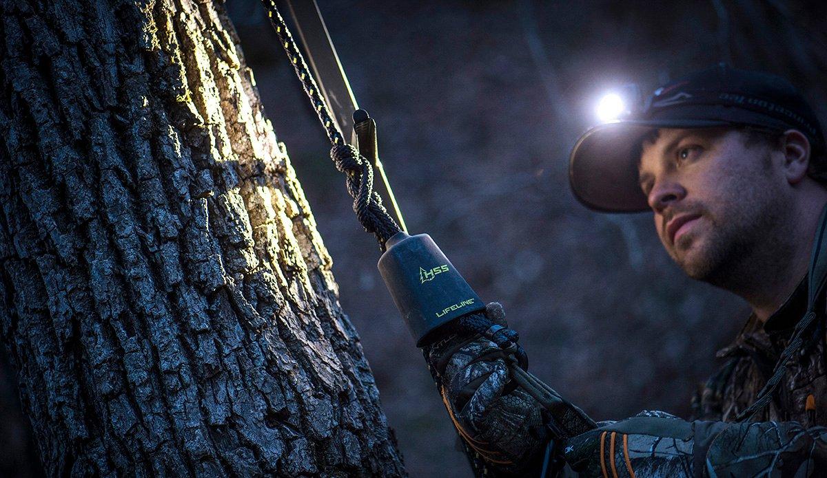 A LifeLine paired with a good safety harness can virtually eliminate the risk of treestand falls. Image by Bill Konway / Headhunters