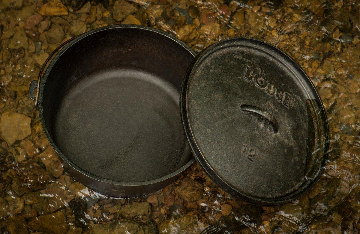 Every camp kitchen should include a 12-inch Dutch oven with legs for the camp fire. Photo B. Konway