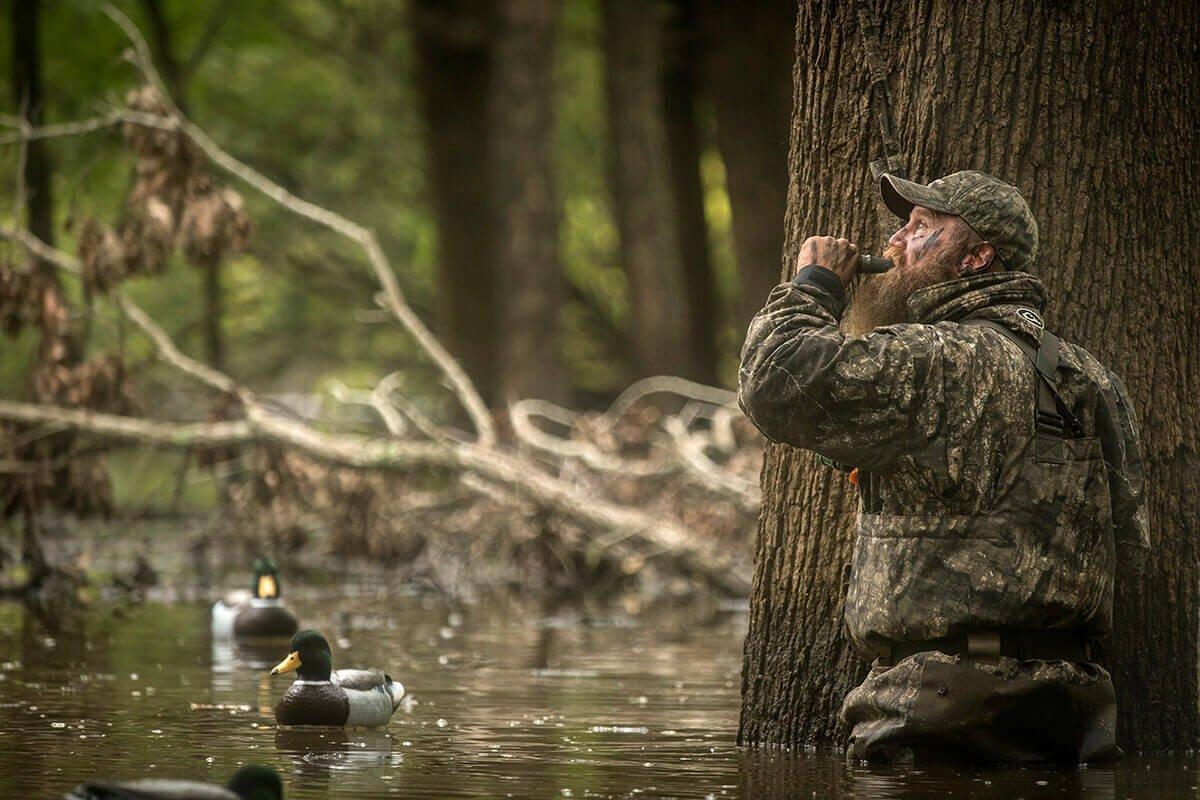 Public timber hunting can be challenging. Dennis Loosier, host of Realtree365's Black Cloud, emphasizes constant scouting, smart calling and motion in his spread. Photo © Bill Konway