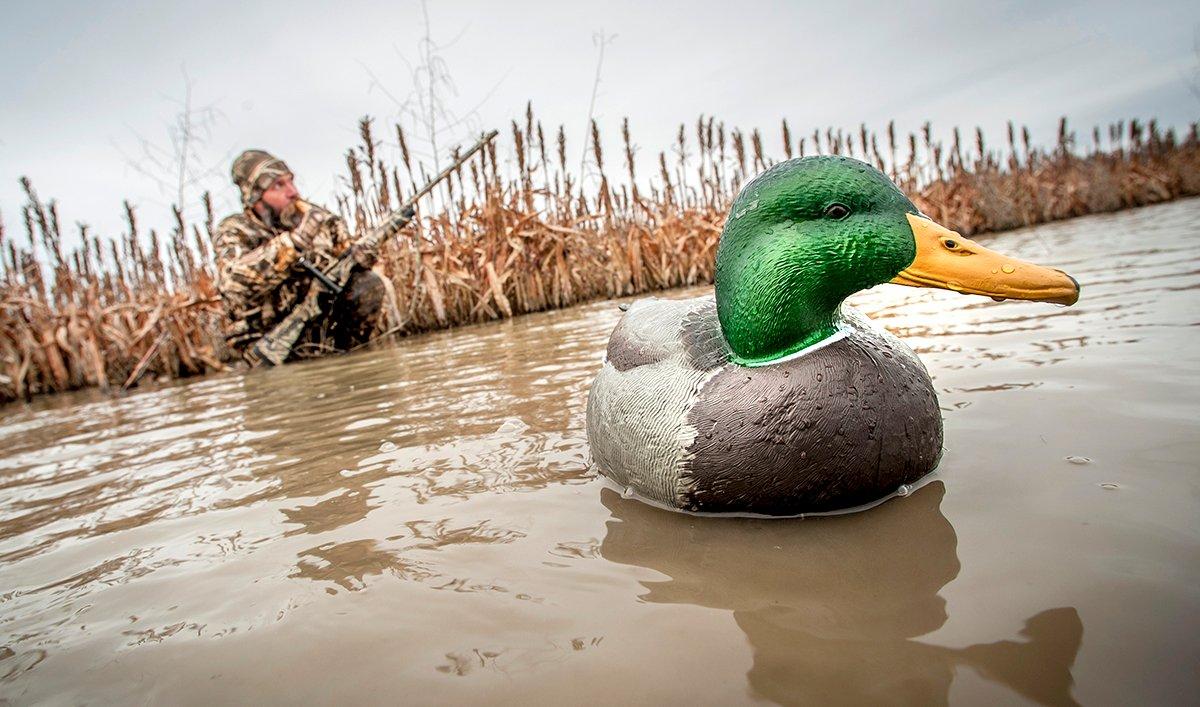 Lifeless spreads don't look natural. Your decoys must move like real ducks to bring waterfowl in range. Photo © Bill Konway