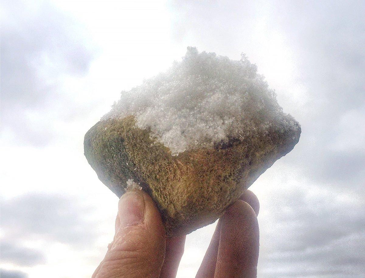 A weather rock is often more accurate than forecasts from weathermen. For example, this rock has correctly predicted snow. Photo © Bill Konway