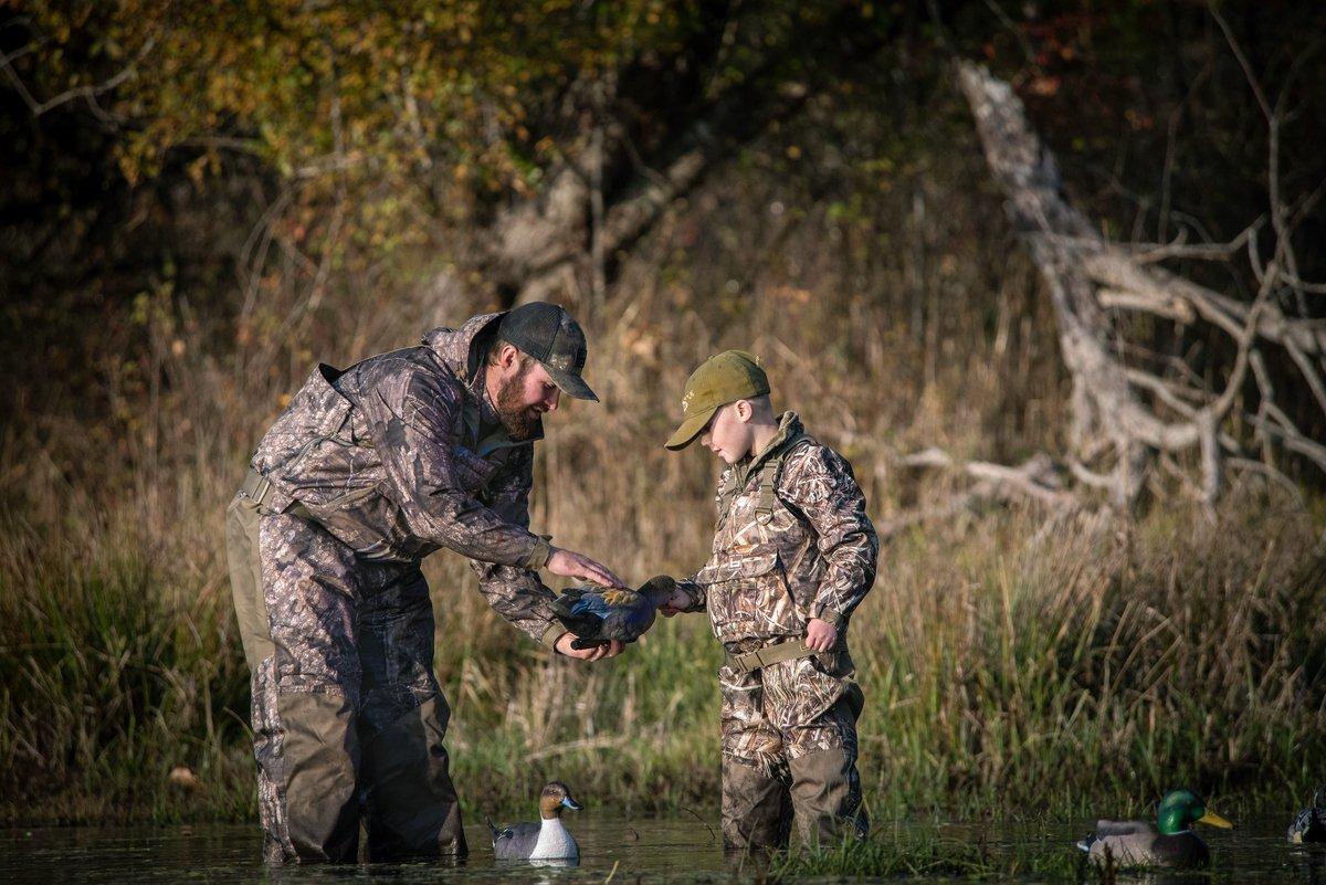 Waterfowl hunter numbers have decreased, but programs such as Delta's First-Duck Pin effort have boosted recruitment. Photo © Mike Reed