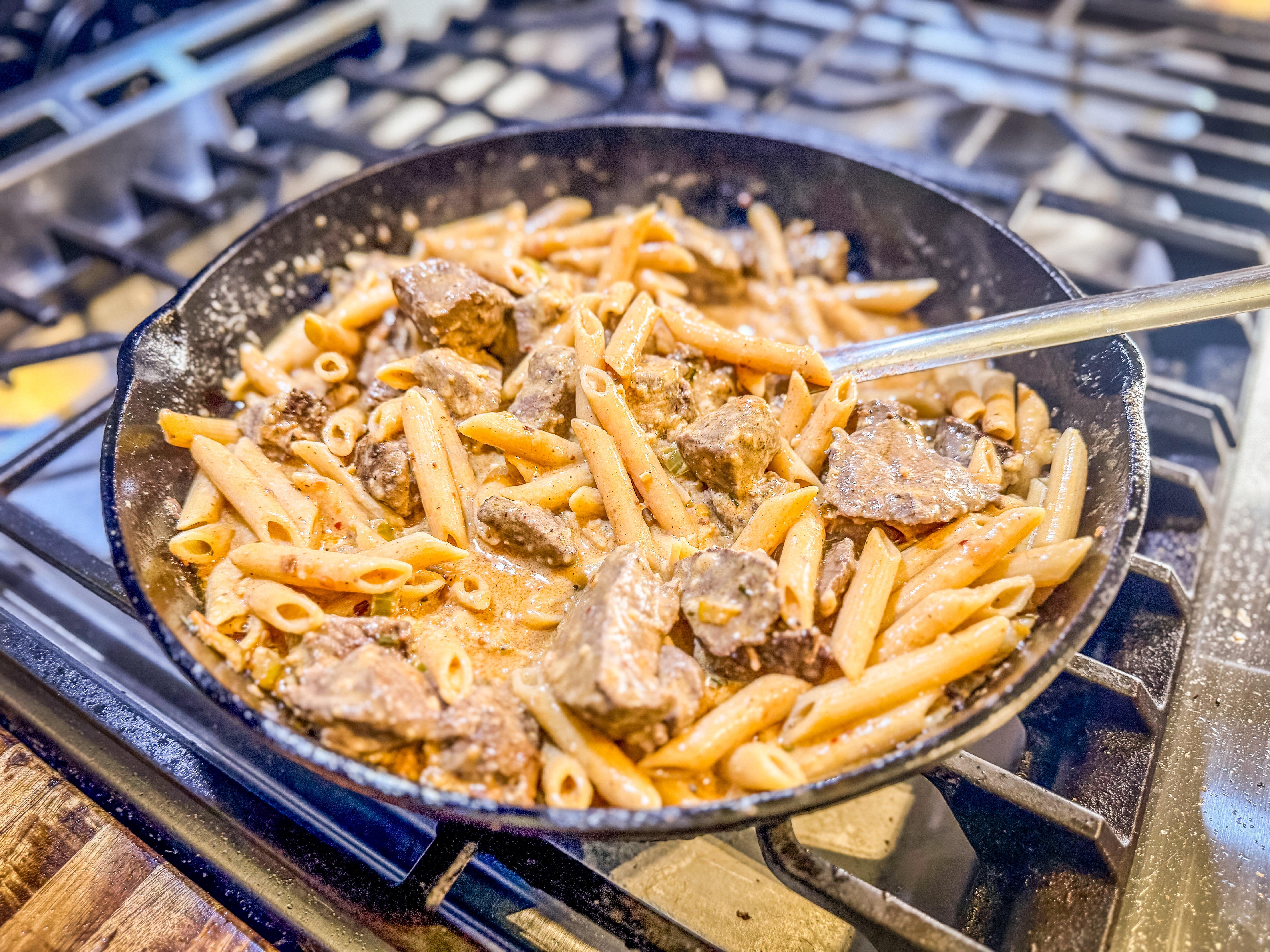 Venison Steak Cowboy Butter Pasta - Realtree Camo